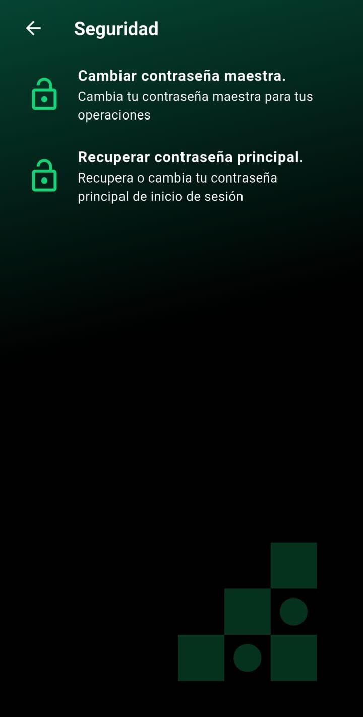 Opciones de seguridad de Safe Pass